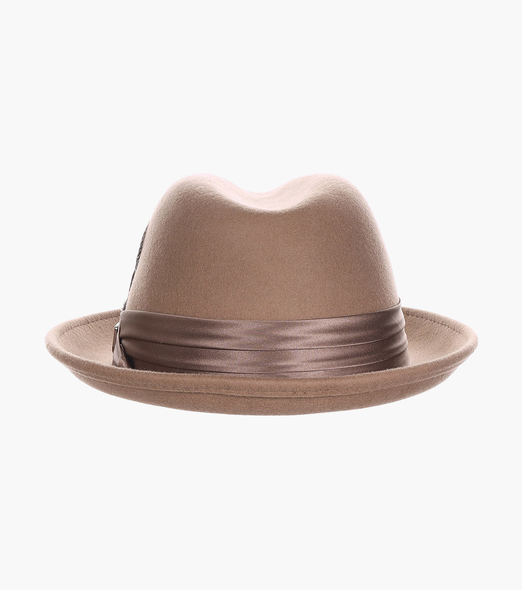ASH FEDORA Crushable Wool Felt Pinch Front Hat