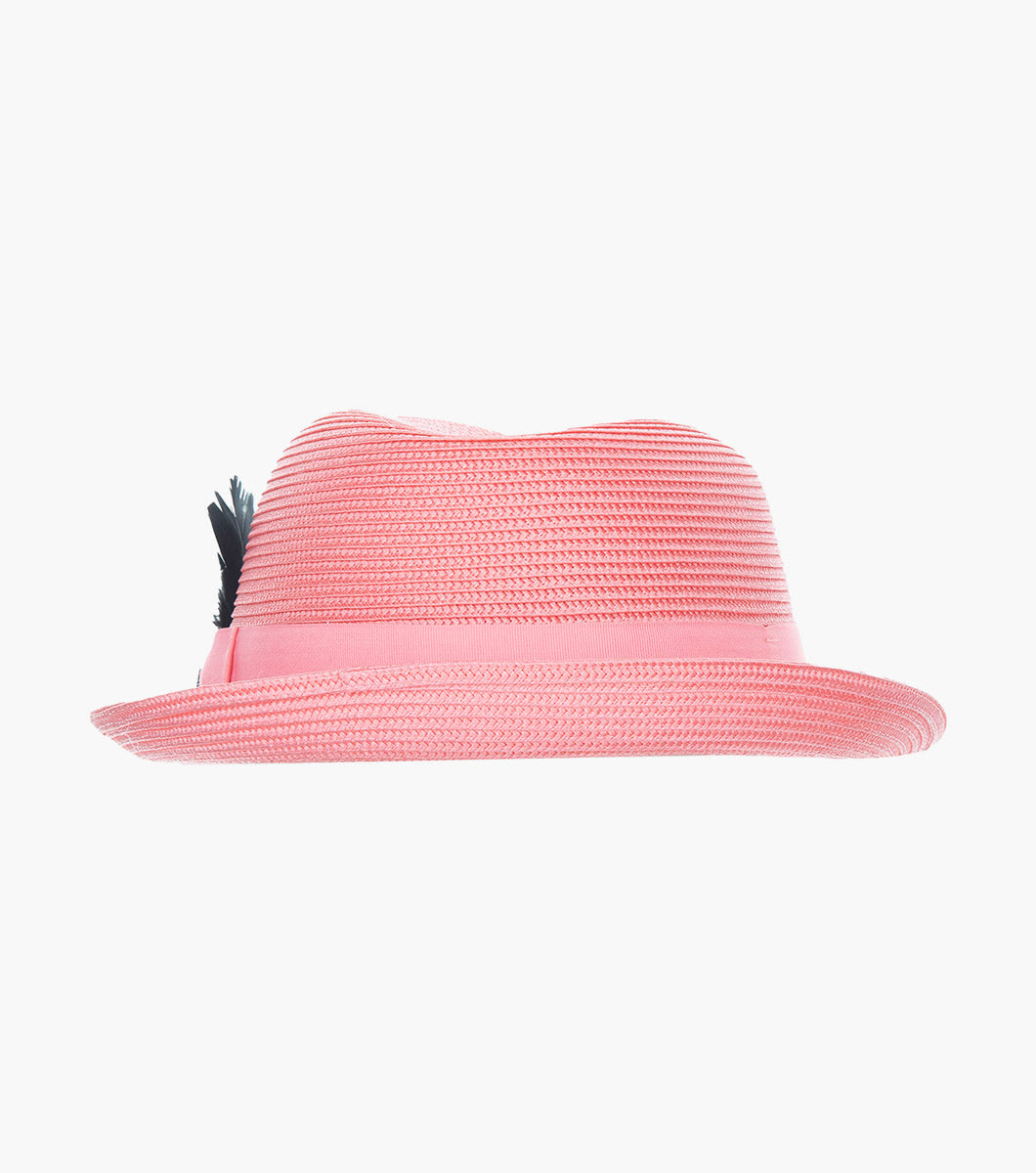 BELMONT FEDORA Poly Braid Pinch Front Hat