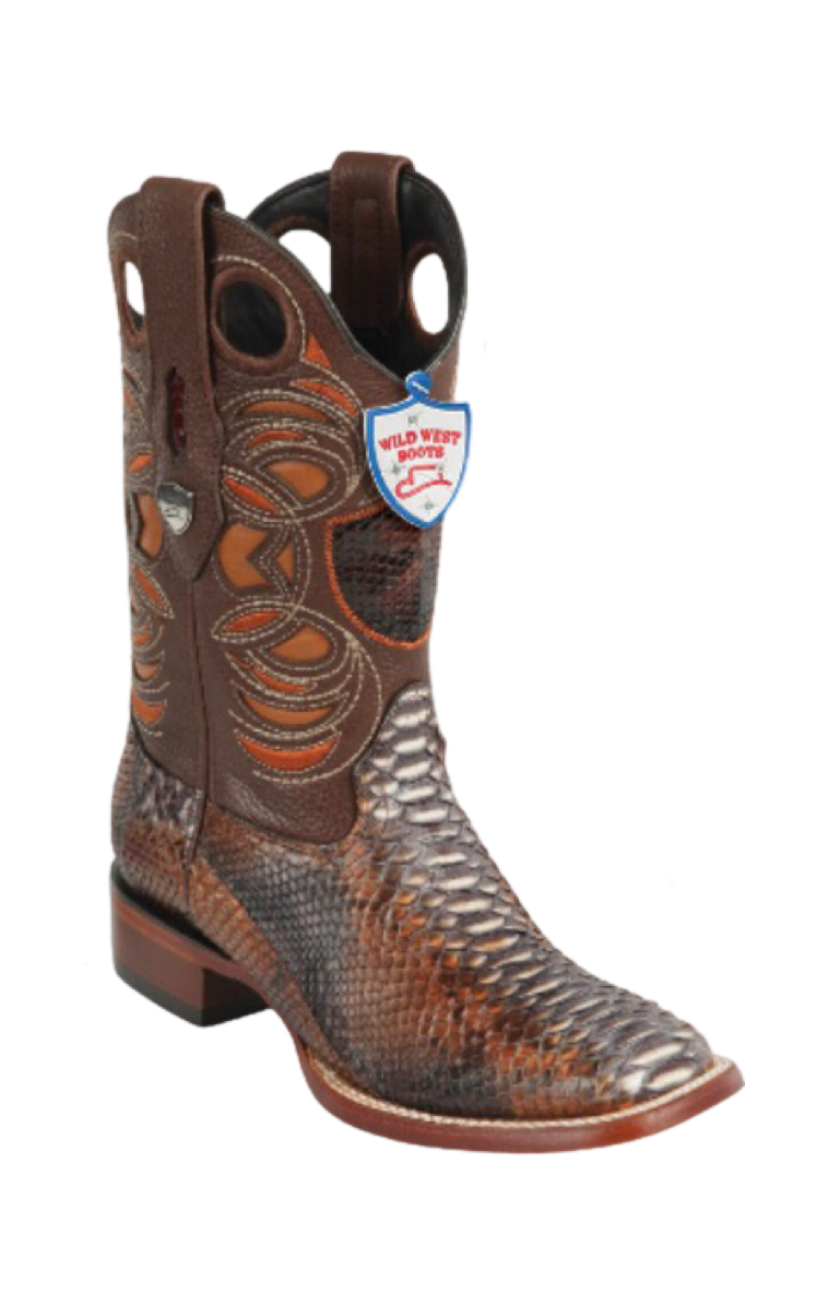 Bota de Pitón Original Horma Punta Recortada Wild West