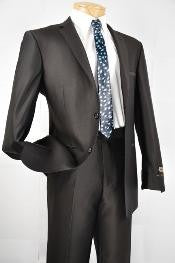 Mens Breasted solo negro 2 Botón Pleito Adecuado Delgado - Trajes Para Hombre SKU*MW7802