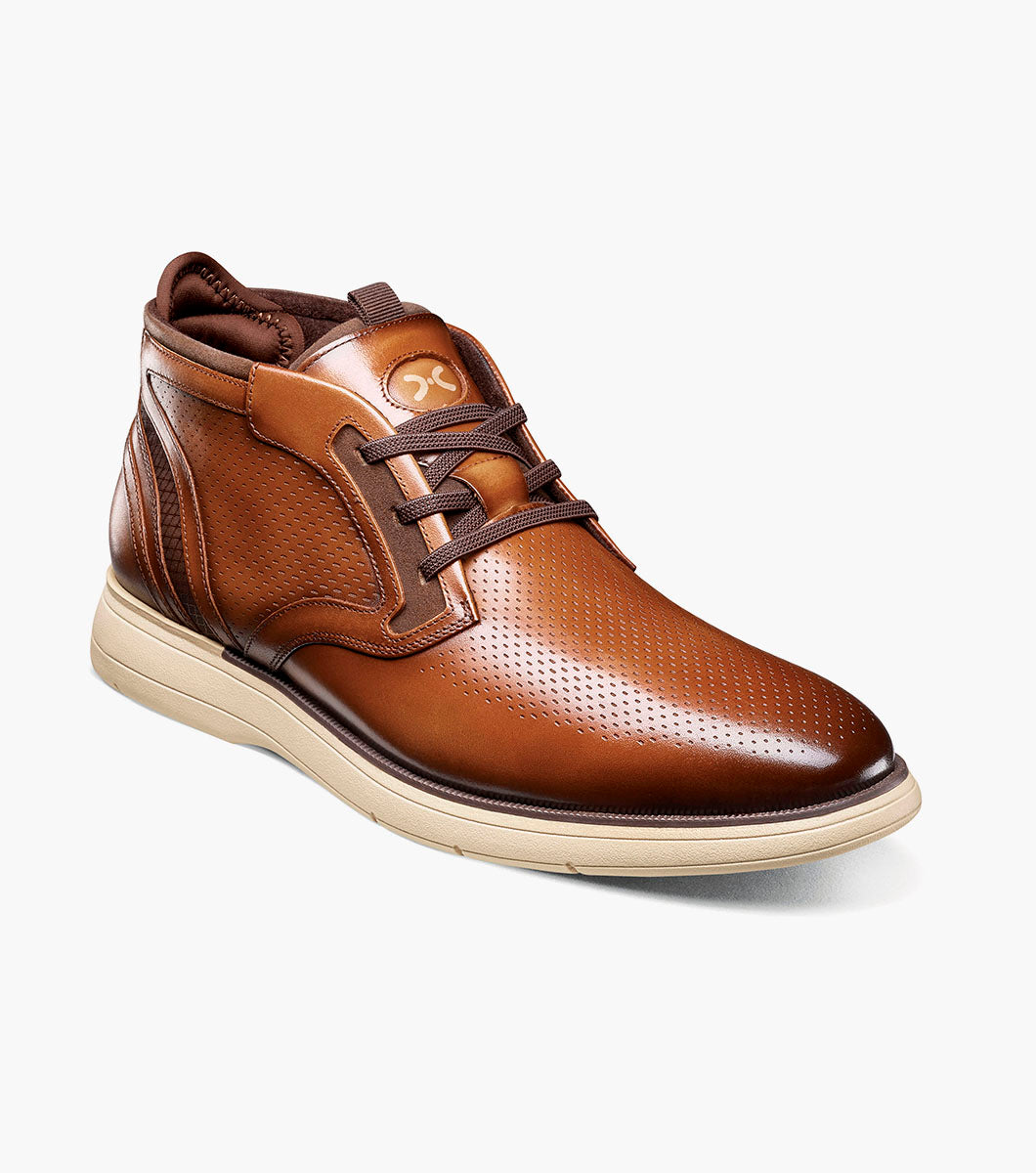 EASTMONT Plain Toe Elastic Lace Chukka Boot