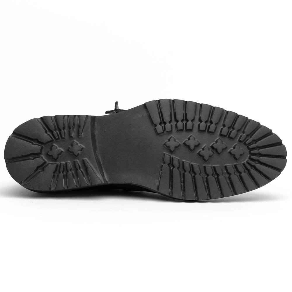 Zelli Campo Sueded Goatskin Lace-up Blucher Shoes in Black