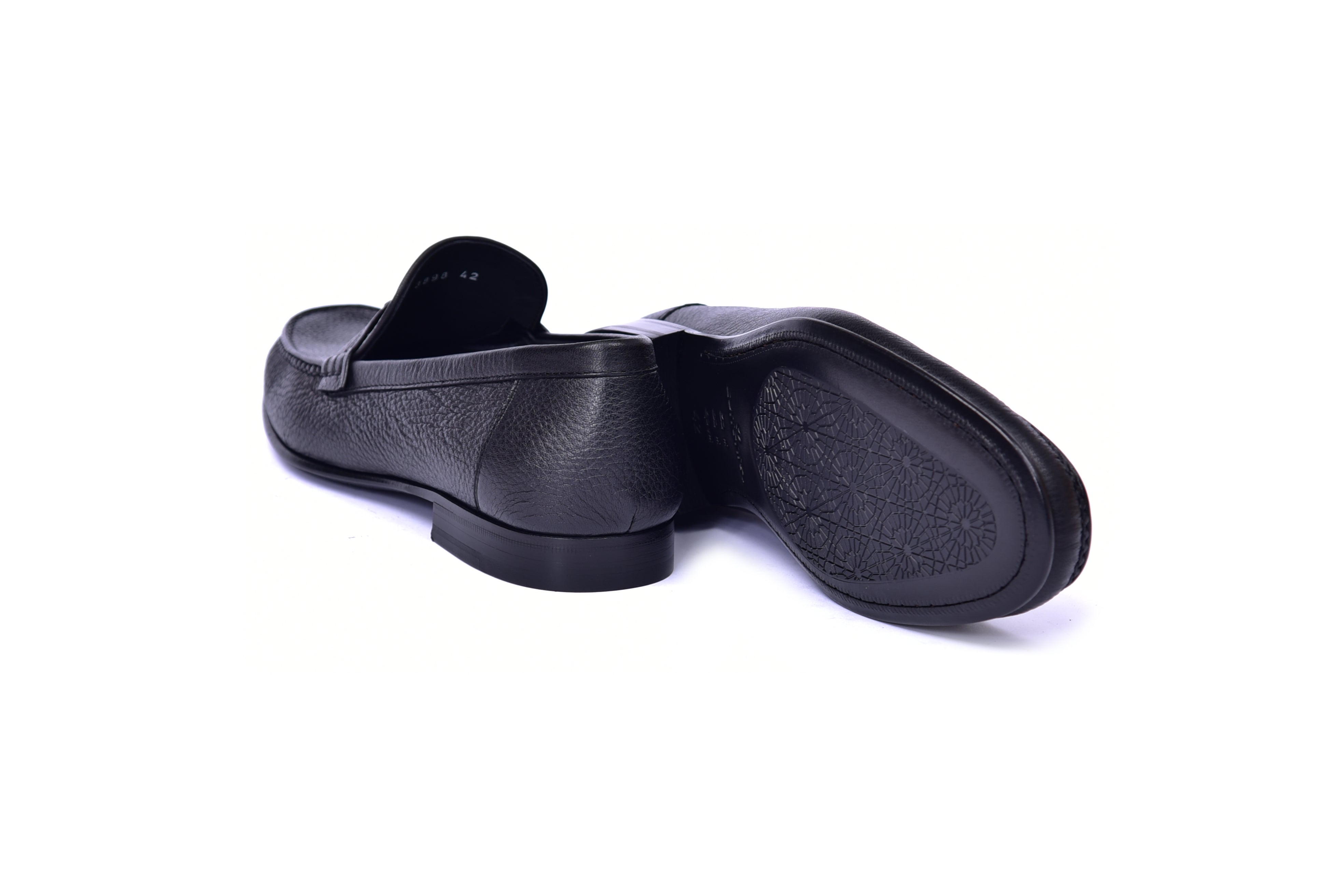C0014059-3898 Hand-sewn deer skin Loafer Black
