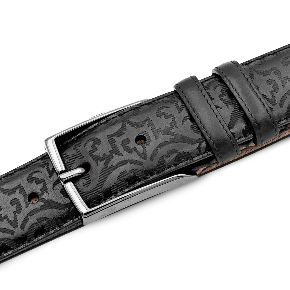 Mezlan Laser-Print Calfskin Belt - Luxury Italian Leather Belt