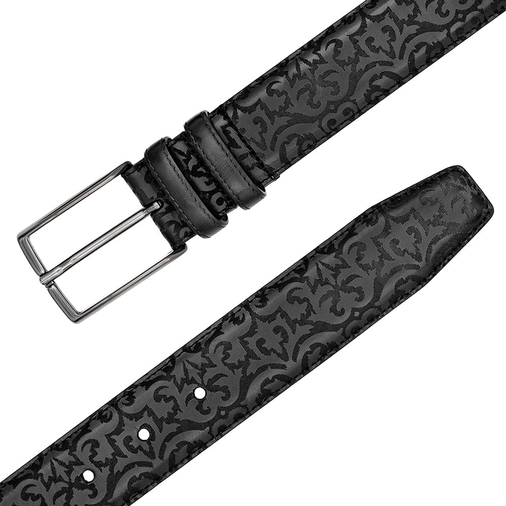 Mezlan Laser-Print Calfskin Belt - Luxury Italian Leather Belt