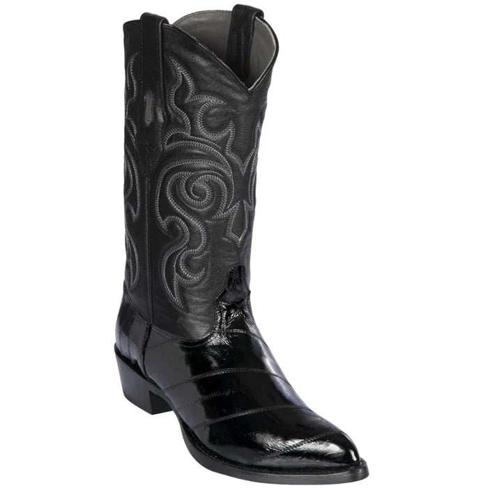 Los Altos Boots - Mens Dress Cowboy Boot - Low Priced Men's Black Roper Boot- in Black
