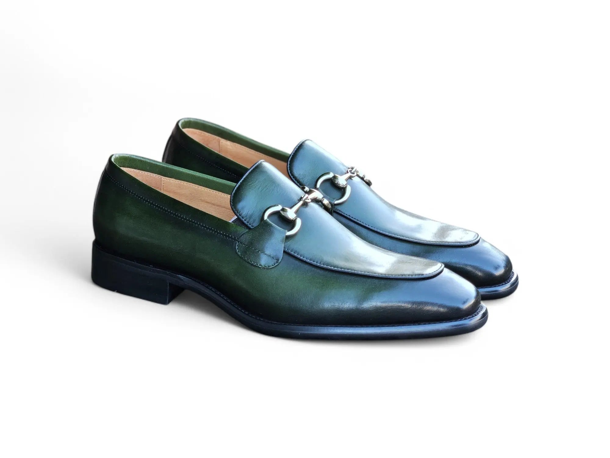 Burnished Calfskin Horsebit Loafer Carrucci