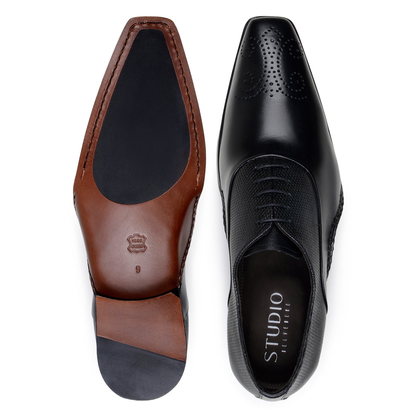 Belvedere Saggio Black Genuine Crocodile Leather Shoe