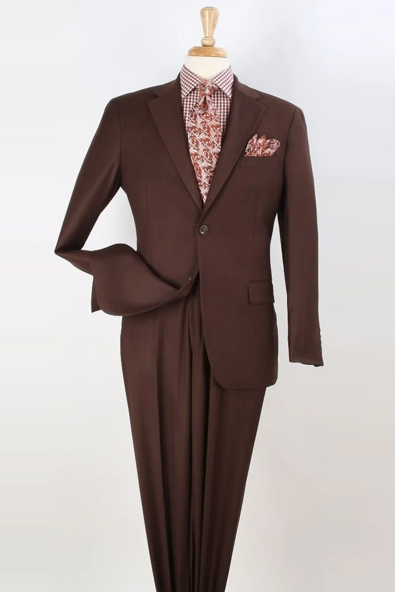 Apollo King Light Brown Wool Feel Two-Button Modern Fit Suit