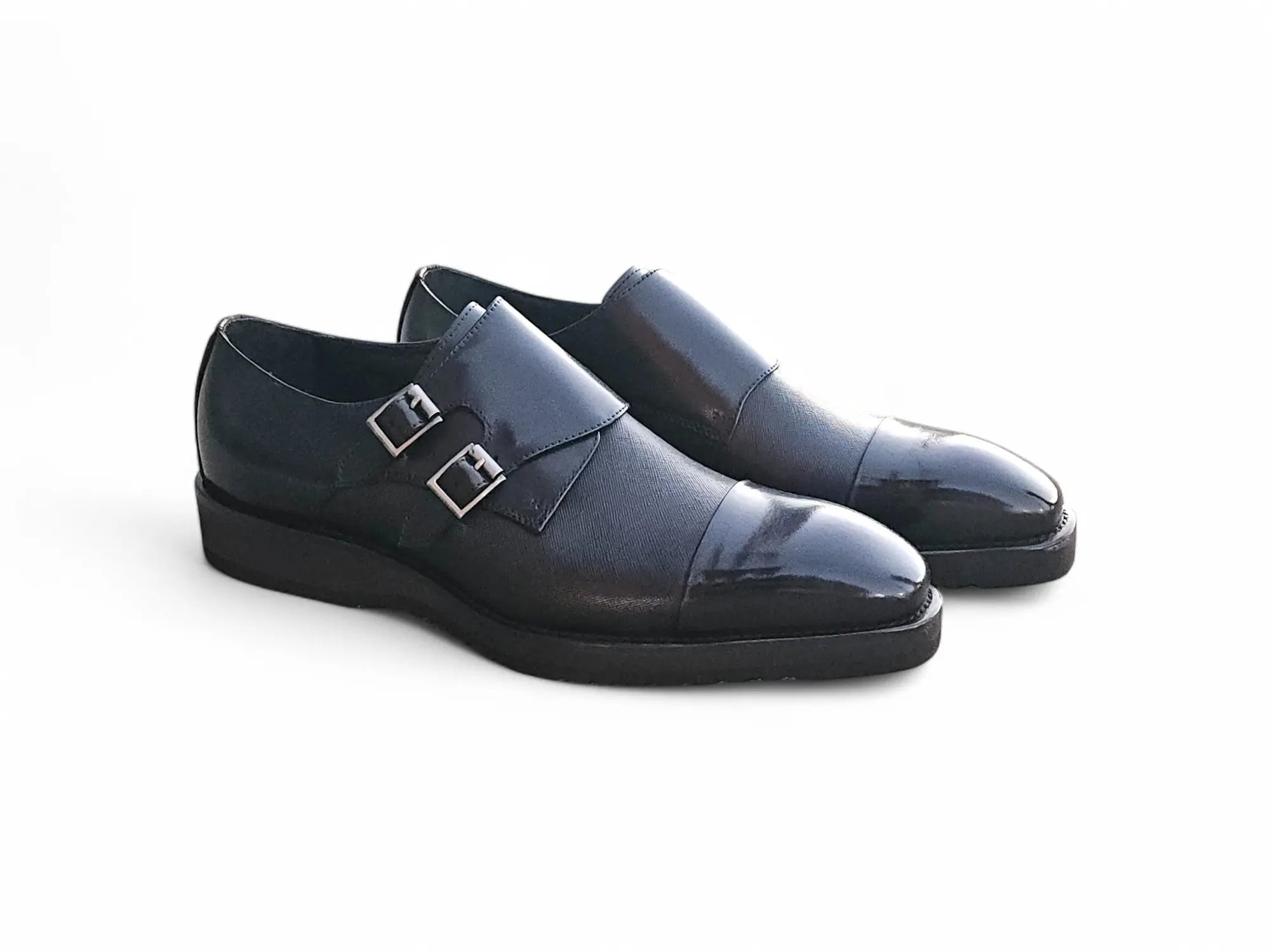 Double Monk Strap Burnished Loafer Carrucci