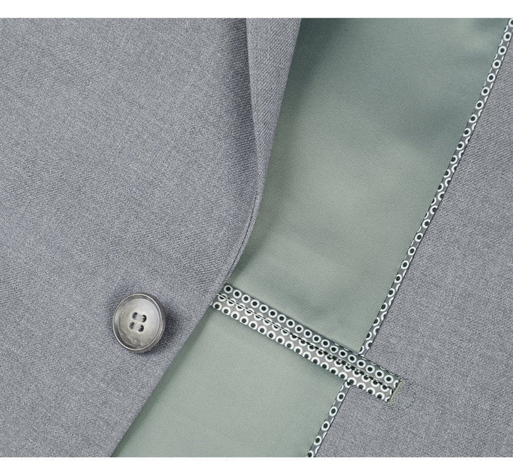 Light Grey Suit - Silver Gray Suit For Wedding - Mens Two Button Slim Fit Light Grey Pocket Suit