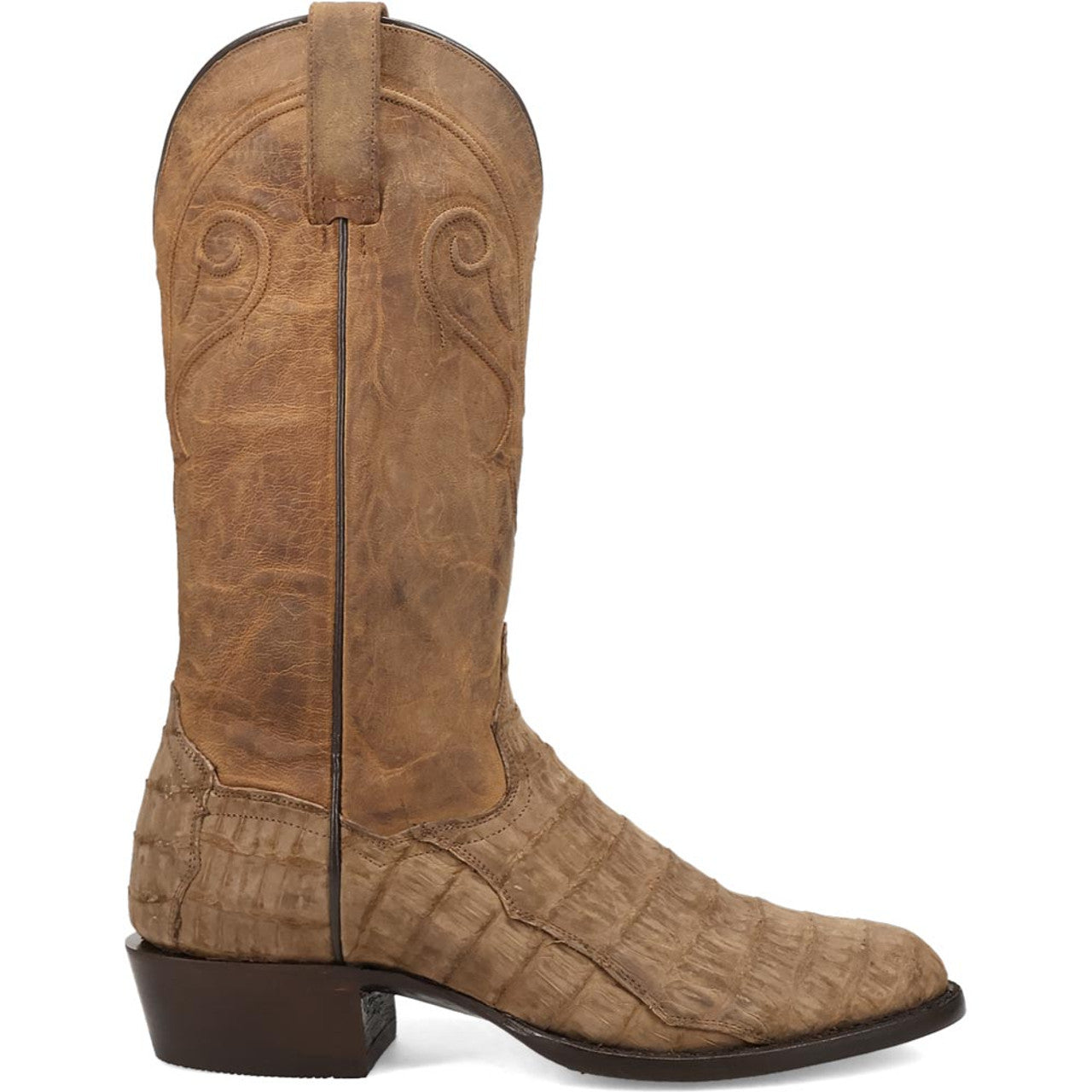 Dan Post Men’s Makara Brown Genuine Caiman 13” Medium Round Toe Leather Boot