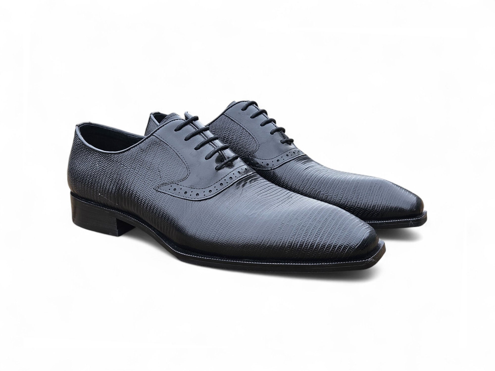 Milano Lizard Embossed Oxford Dress Shoes Carrucci