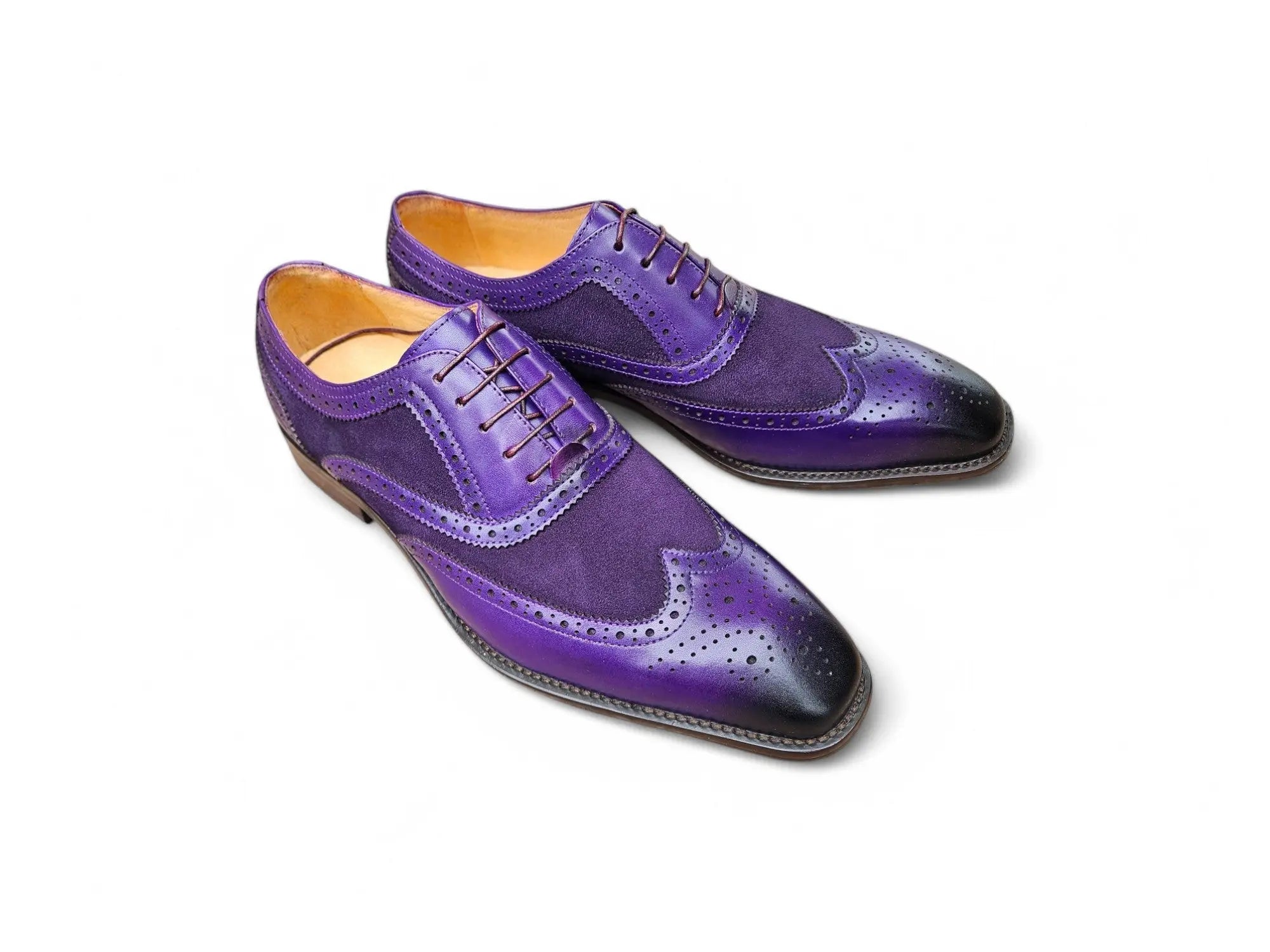 Mixed Media Burnished Wingtip Oxford Carrucci
