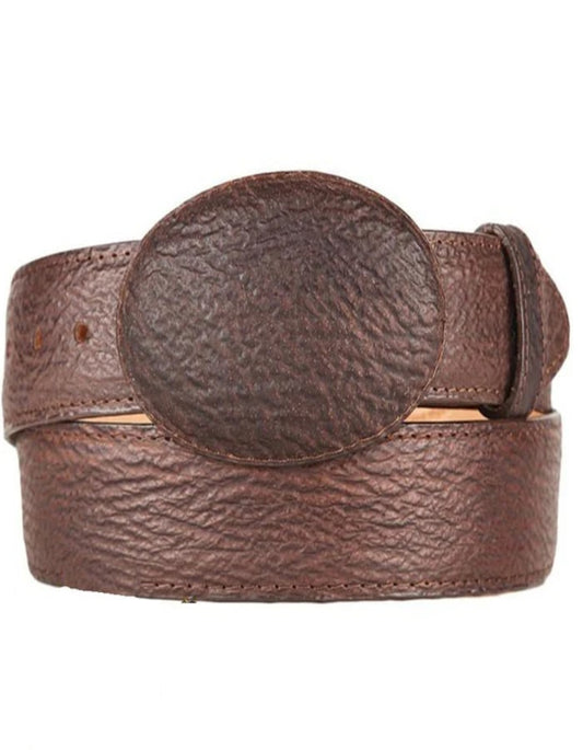 Men's Western Genuine Rustic Brown Shark Belts