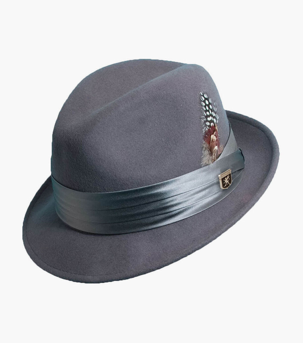 ASH FEDORA Crushable Wool Felt Pinch Front Hat