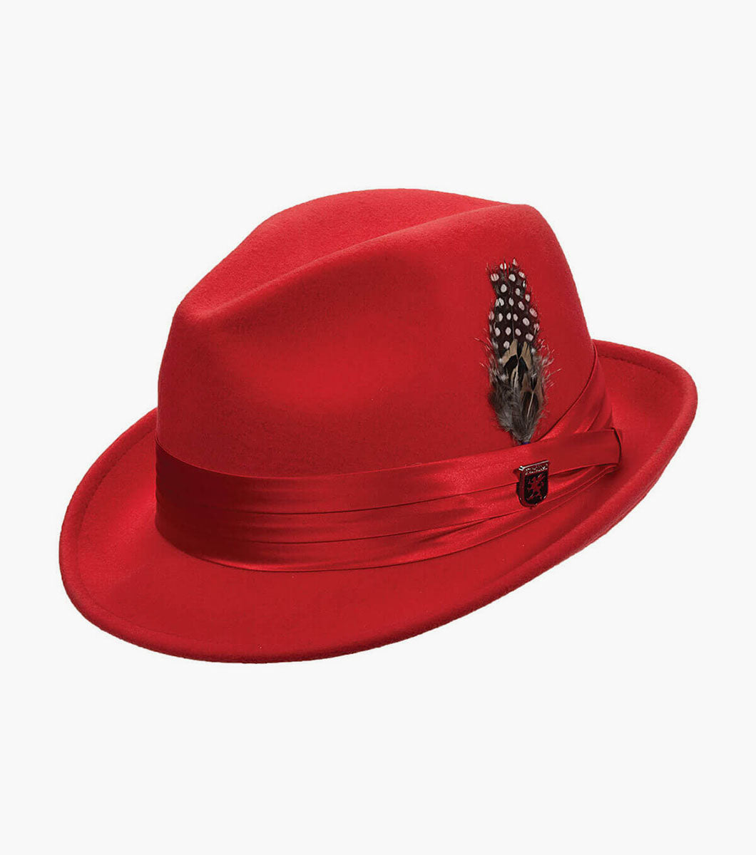 ASH FEDORA Crushable Wool Felt Pinch Front Hat