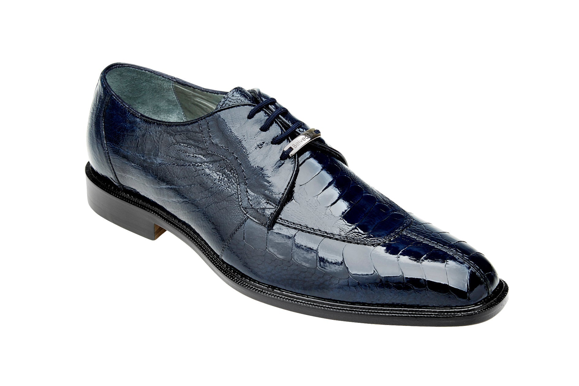 Belvedere Siena Navy Genuine Ostrich Leather Shoe