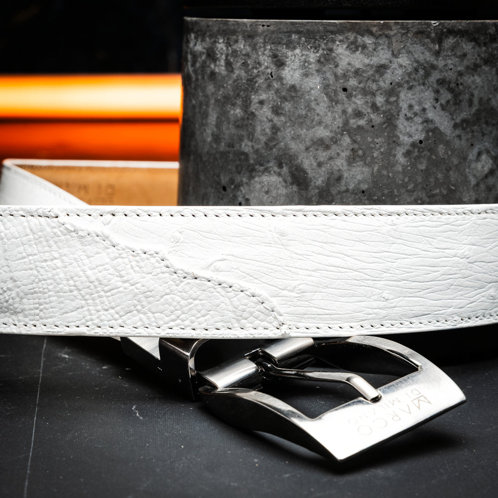 Marco Di Milano Alessio Belt White Leather Loafers