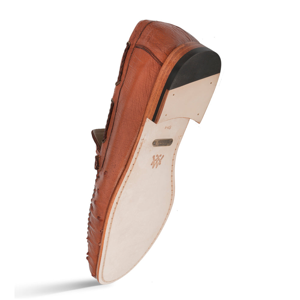 Mezlan Ostrich Leather Moccasin Slip-On Loafers