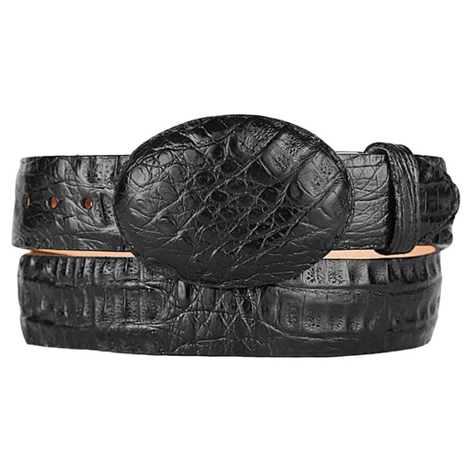 Genuine Caiman Belly Cowboy Belt Black