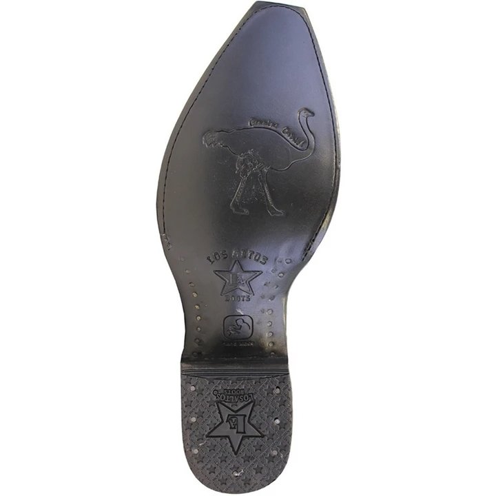 Botas de Avestruz Pata con Venado Horma Europea LAB-76F0518