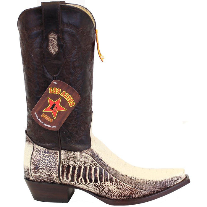 Botas de Avestruz Pata Punta Recortada