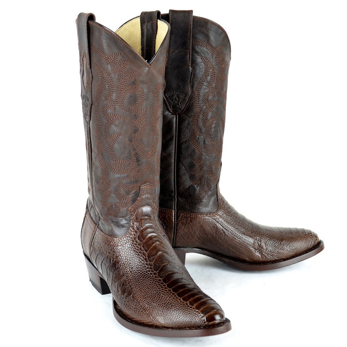 Botas de Avestruz Pata Punta Redonda