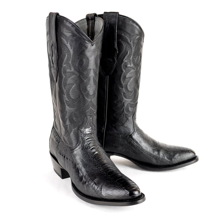 Botas de Avestruz Pata Punta Redonda