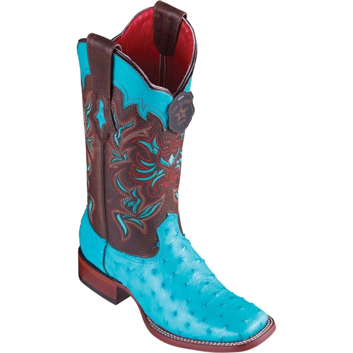 Botas de Avestruz Original Punta Cuadrada Para Dama Color Vino - Tanner Mark Boots main image 0