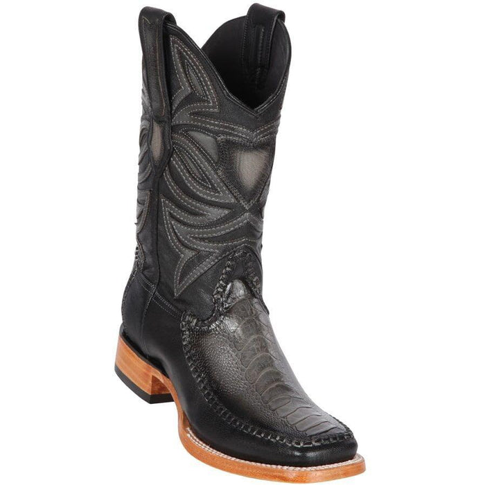 Botas de Avestruz Pata con Venado Horma Amplia