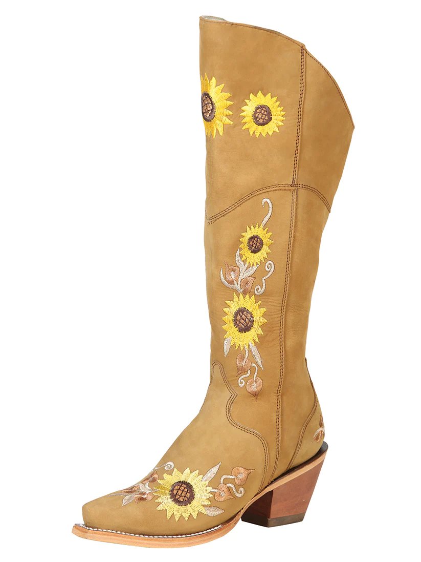 Botines de Gamuza Punta Redonda Color Miel - Los Altos Boots