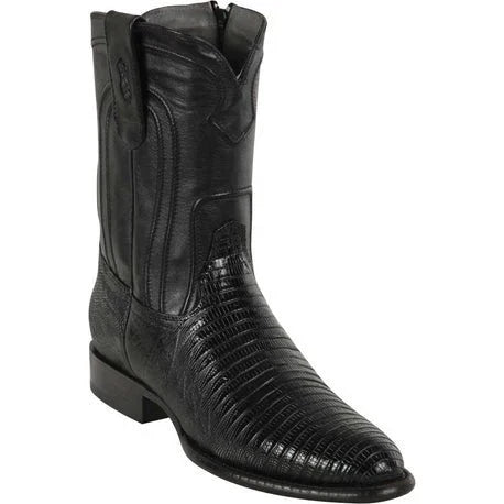 Botas de Armadillo Lizard Horma Roper con Zipper Color Negro
