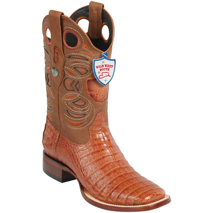 Botas de Cocodrilo Caiman Panza Horma Cuadrada Suela Vaqueta