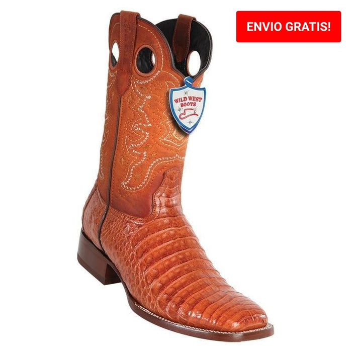 Botas de Cocodrilo Caiman Panza Horma Cuadrada Suela Vaqueta