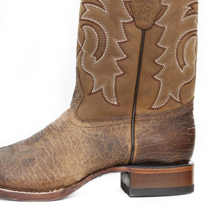 Botas de Cuello de Toro Original Horma Rodeo Cuadrada Color Miel LAB