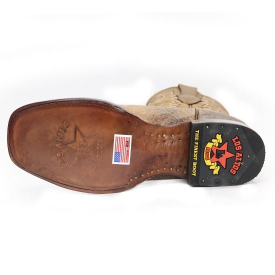 Botas de Cuello de Toro Original Horma Rodeo Cuadrada Color Miel LAB