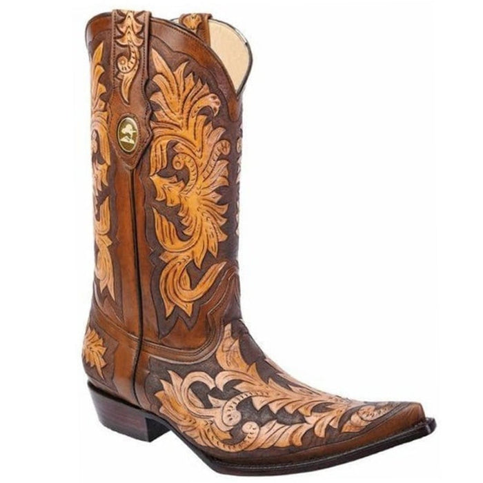 Botas de Cuero Cincelada Original Horma 3X Aladino