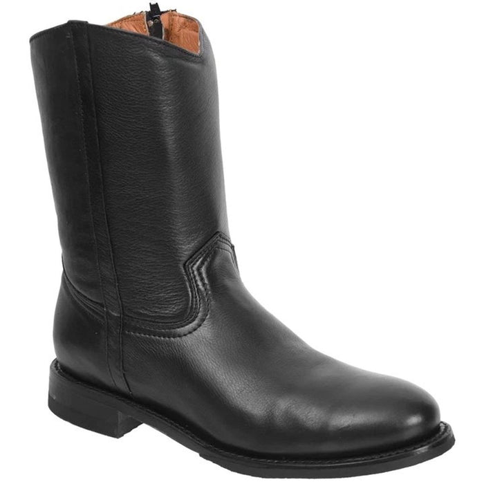 Botas de Cuero Original Horma Ropper Redonda Color Negro