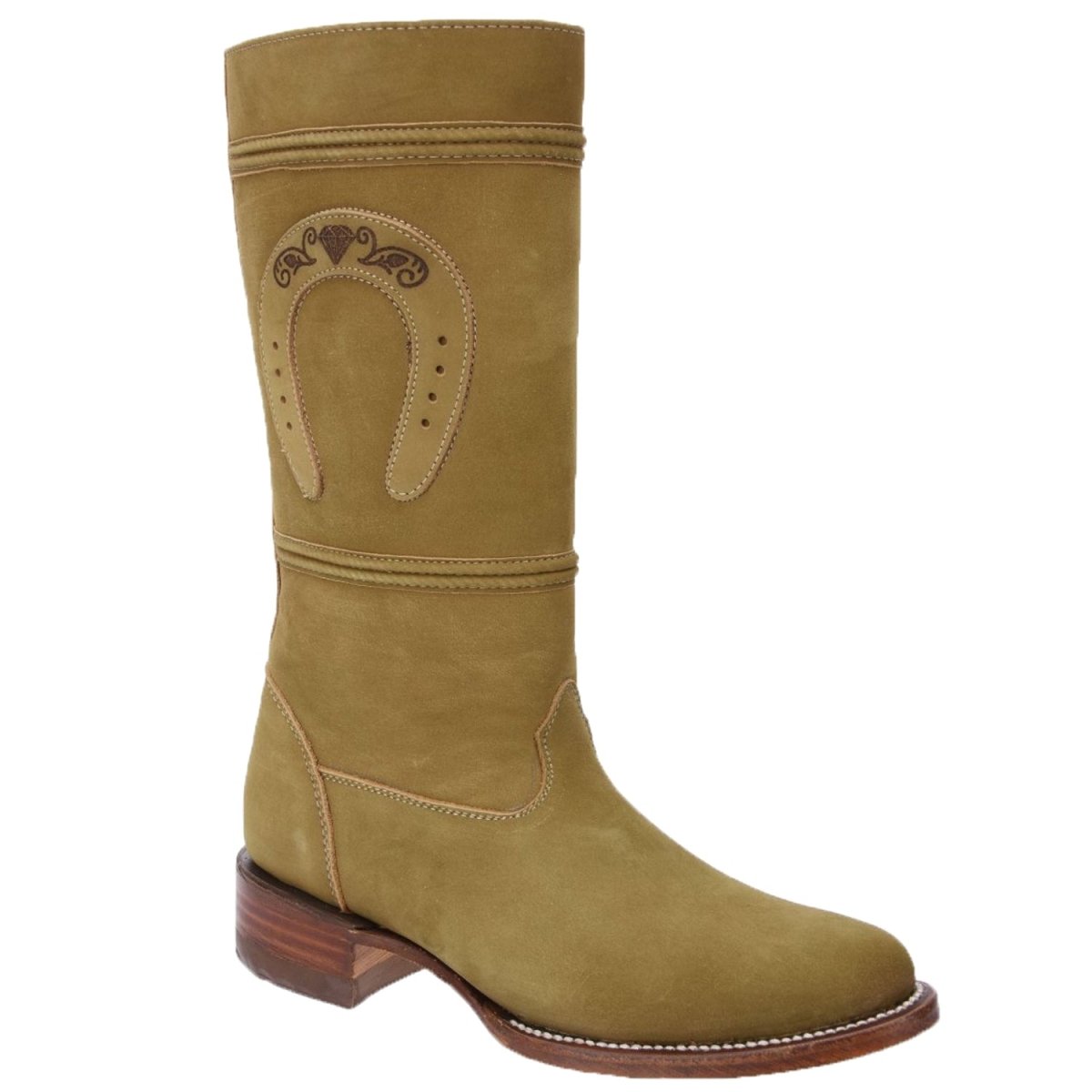 Botas de Escaramuza de Cuero Nobuck Original Color Topo WD-461