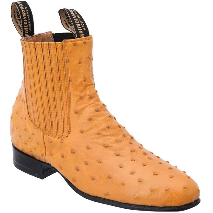 Botines Charros de Avestruz Original Color Mantequilla WD