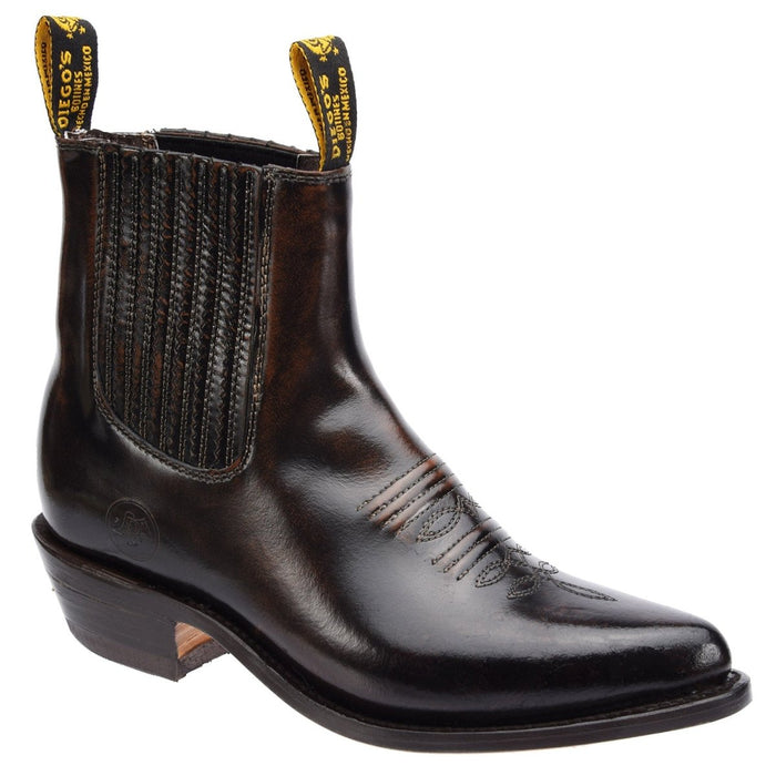 Botines Charros de Piel Acabado Camaleon Color Cafe