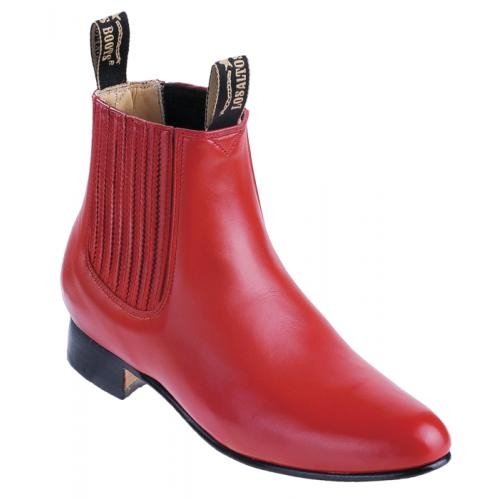 Botines Charros de Venado Original Color Rojo