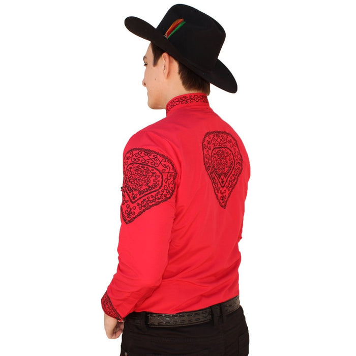 Camisa Charra Bordada Color Rojo AW