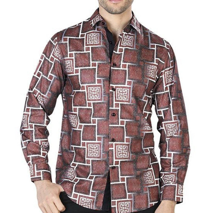 Camisa de Moda El Senor de los Cielos Color Cafe a Cuadros GEN