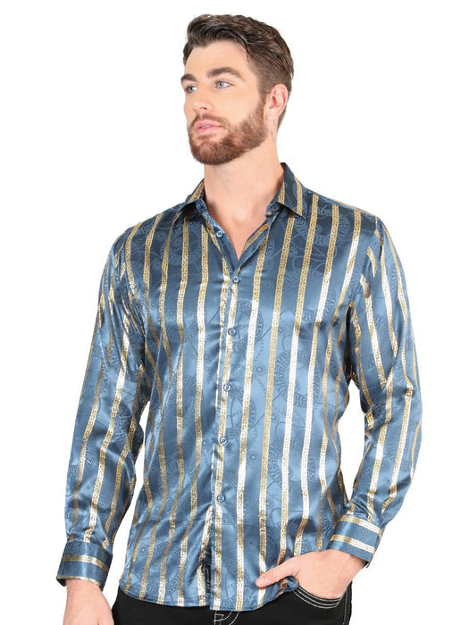 Camisa de Moda El Senor de los Cielos Color Teal/Gold GEN