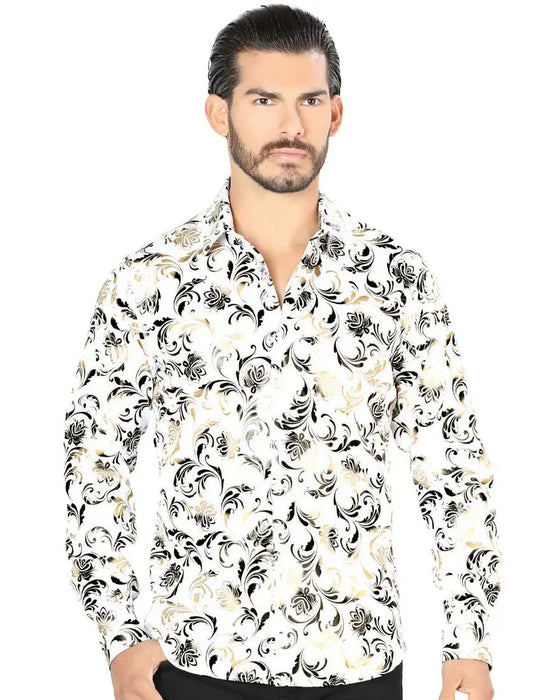 Camisa de Moda Estampada Lamasini Jeans Color Blanco LAM