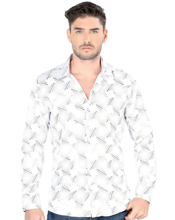 Camisa de Moda Estampada Lamasini Jeans Color Blanco LAM