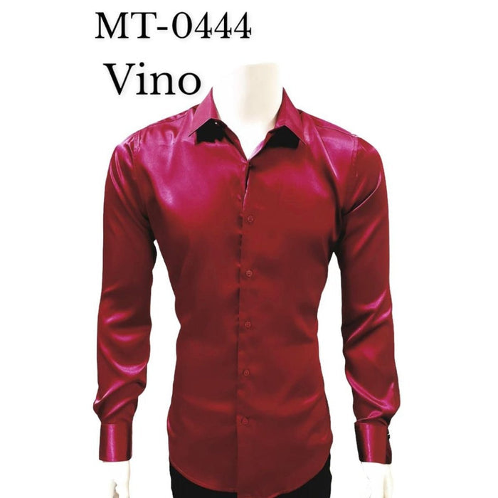 Camisa de Moda Montero Jeans Color Vino Liso Brillante MON