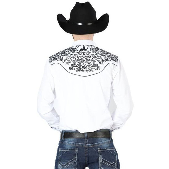 Camisa Vaquera Bordada El Senor de los Cielos Color Blanco GEN